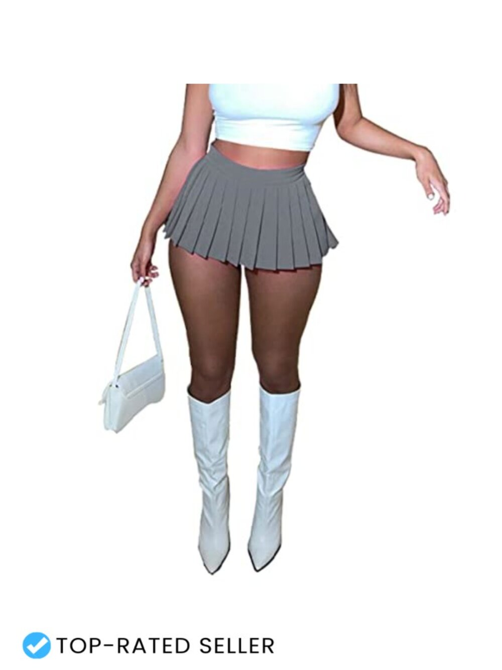 Mini Pleated Skirt High Waisted Stretchy A-Line Skater Tennis Y2K